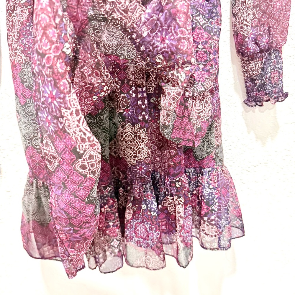 Michael Kors Patchwork Georgette Ruffled Wrap Dre… - image 8